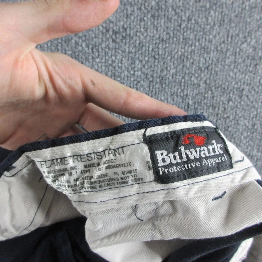 Bulwark Cargo Pants Mens 36x28 Blue Flame Resistant Canvas FR Utility Workwear